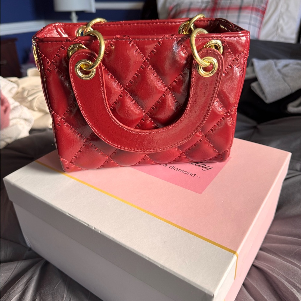 Red Quilted Handbag